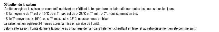 détection saison